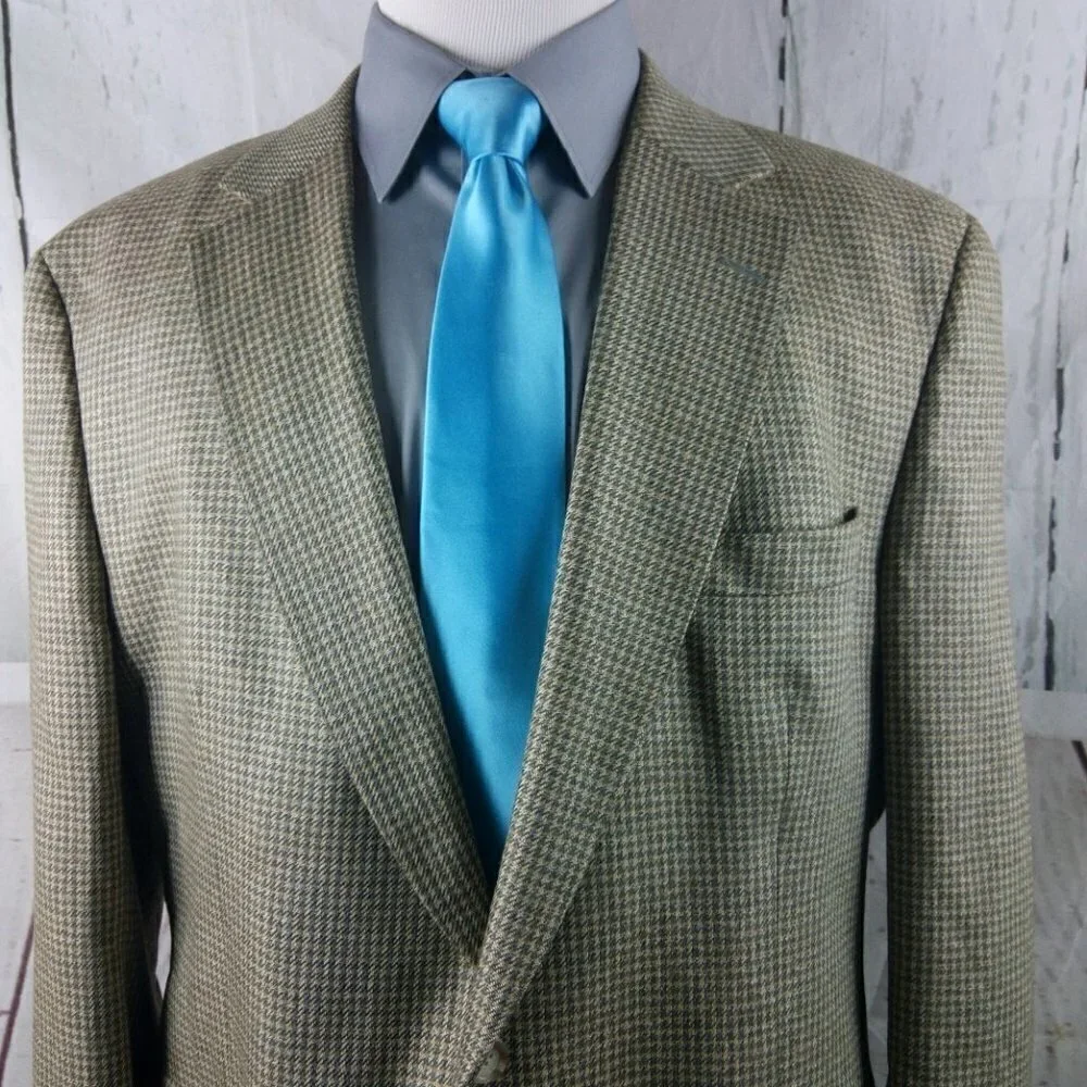 Jos A Bank 1905 46L Silk 2 Button Multicolor Houndstooth Blazer Sport Coat